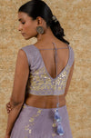 Lilac Silk Organza Lehenga