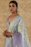 Lilac Silk Organza Lehenga