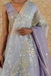 Lilac Silk Organza Lehenga