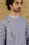 Aegean Blue Block Printed Kurta Set