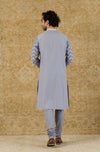 Aegean Blue Block Printed Kurta Set