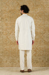 Off White Pin Tuck Shirt Kurta Set