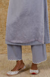 Aegean Blue Embroidered Organza Kurta Set