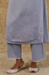 Aegean Blue Embroidered Organza Kurta Set
