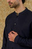 NAVY COTTON SILK BLEND KURTA SET