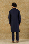 NAVY COTTON SILK BLEND KURTA SET