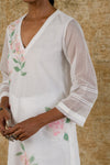 Ivory Kota Hand Paint Kurta Set