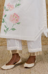 Ivory Kota Hand Paint Kurta Set