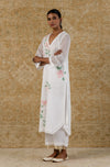Ivory Kota Hand Paint Kurta Set