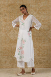 Ivory Kota Hand Paint Kurta Set