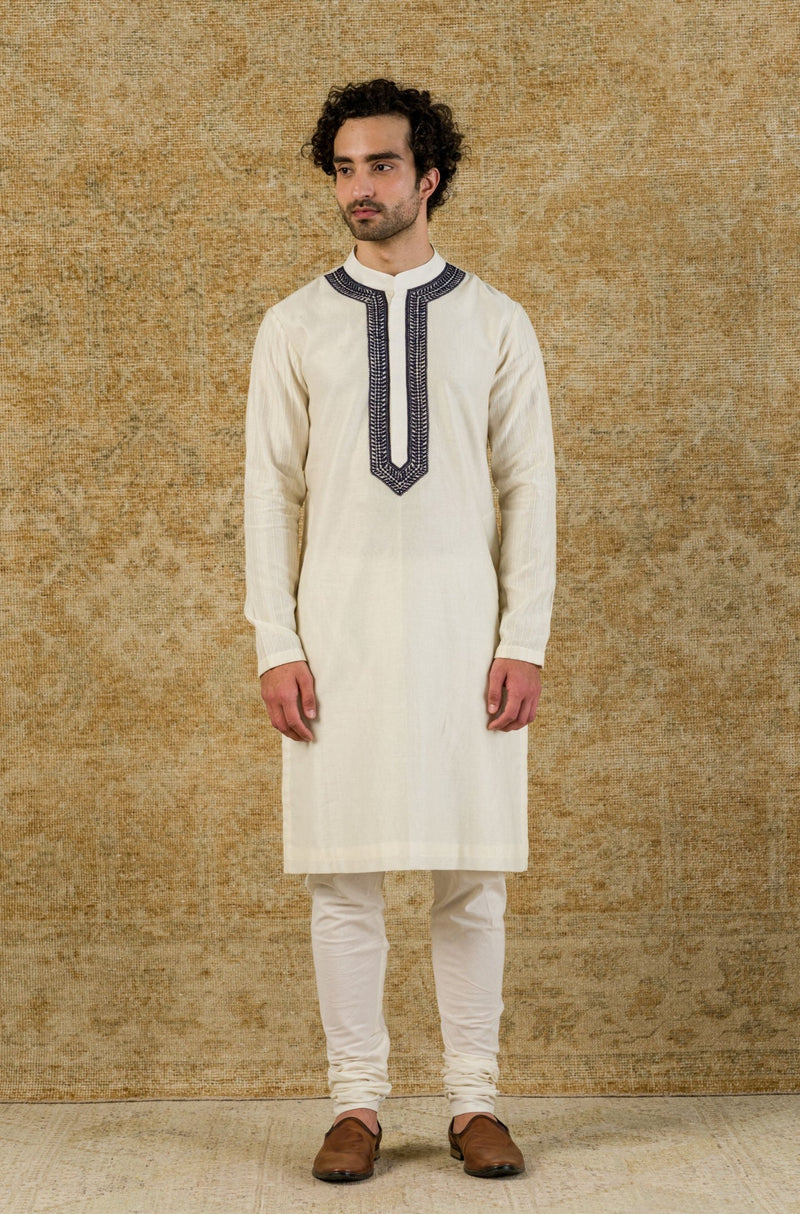 Ivory Chanderi Kurta Set