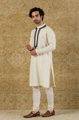 Ivory Chanderi Kurta Set