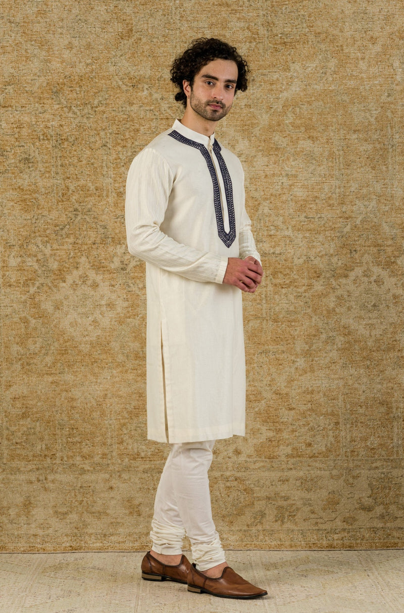 Ivory Chanderi Kurta Set