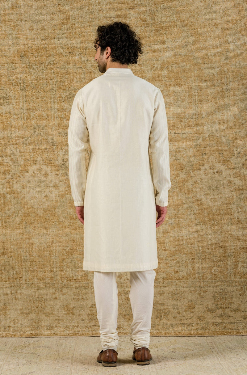 Ivory Chanderi Kurta Set