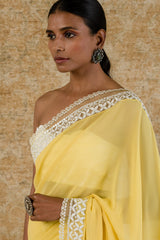 Akansha Ranjan Kapoor in  Lemon Yellow Georgette Saree