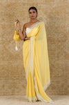 Akansha Ranjan Kapoor in  Lemon Yellow Georgette Saree