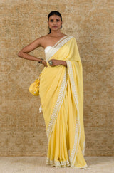Akansha Ranjan Kapoor in  Lemon Yellow Georgette Saree