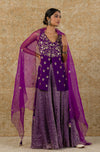 Purple Georgette Sharara Set