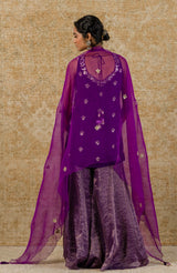 Purple Georgette Sharara Set