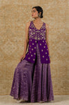 Purple Georgette Sharara Set