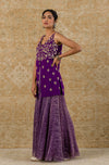 Purple Georgette Sharara Set