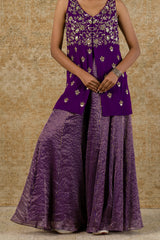 Purple Georgette Sharara Set