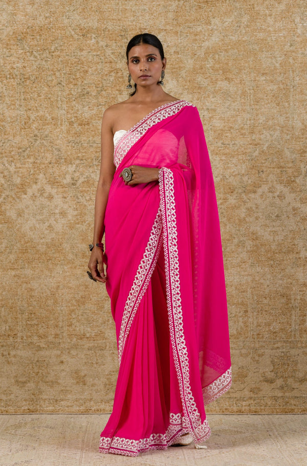 Fuchsia Georgette Saree