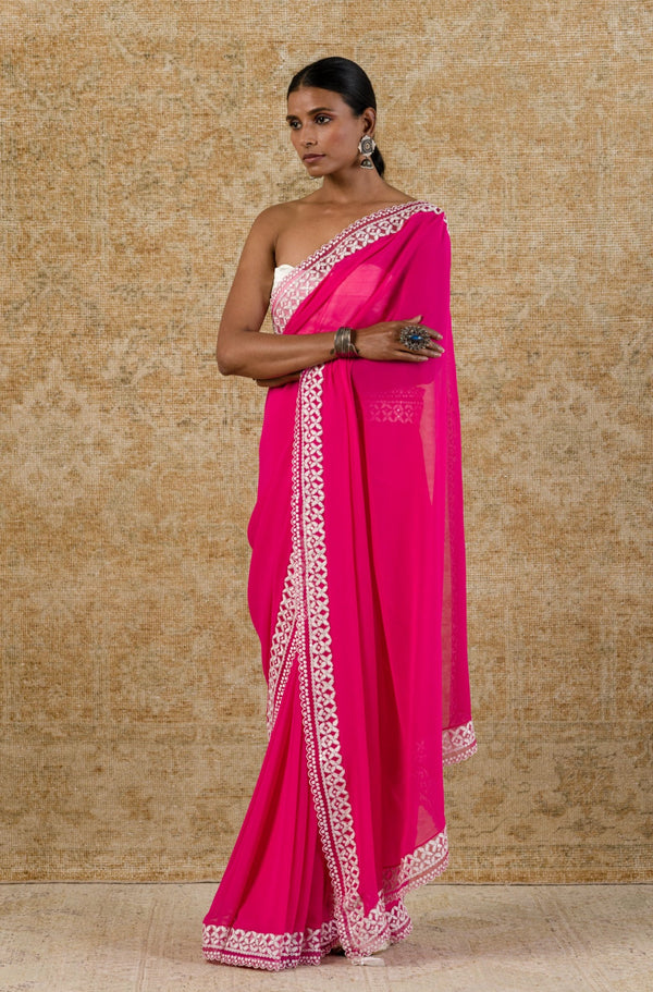 Fuchsia Georgette Saree