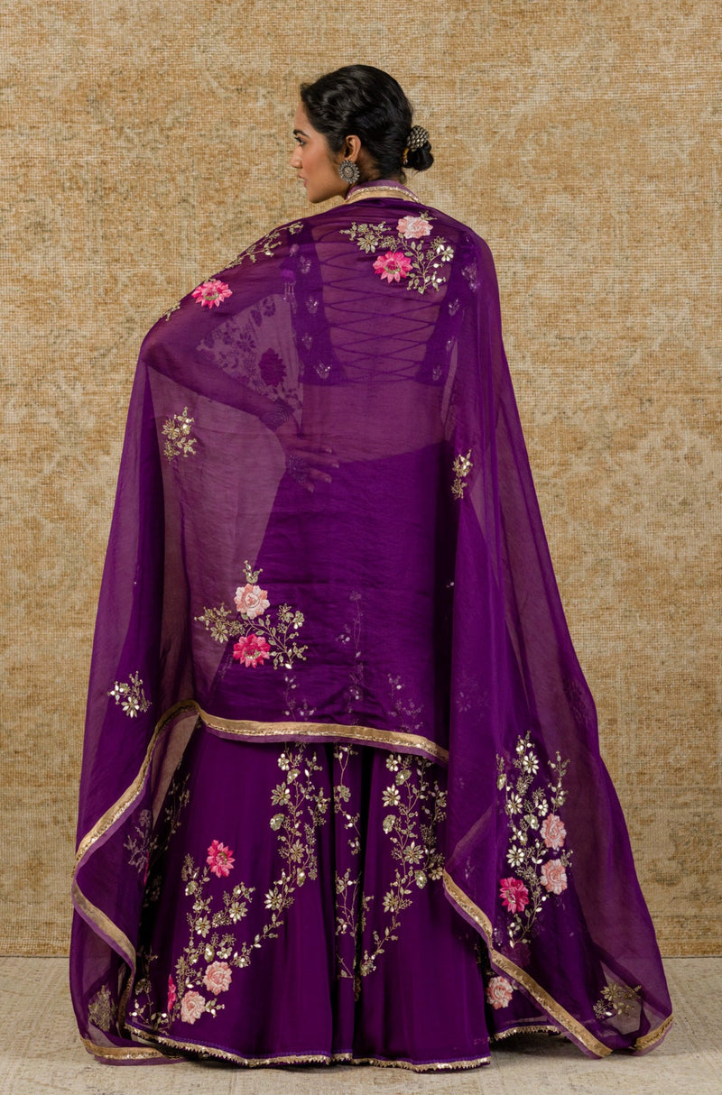Purple Georgette Lehenga Set