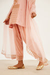 Blush Pink Embroidered Cotton Silk Satin Kurta Set
