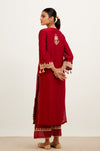 Maroon Dori Embroidered Kurta Set