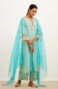 Turquoise Blue Dori Embroidered Kurta Set
