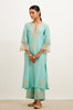 Turquoise Blue Dori Embroidered Kurta Set