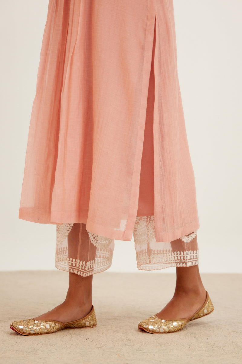 Blush Pink Chanderi Kurta Set