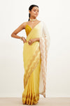Yellow Shaded Satin Saree