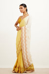 Yellow Shaded Satin Saree