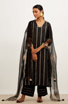 Black Zari Detailed Chanderi Kurta Set