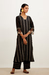 Black Zari Detailed Chanderi Kurta Set