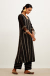 Black Zari Detailed Chanderi Kurta Set