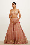 Rose Organza Lehenga Set