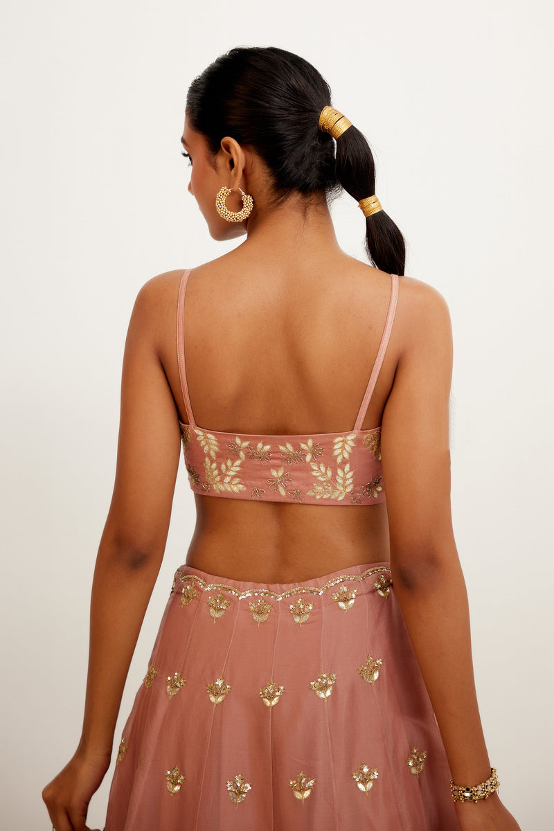 Rose Organza Lehenga Set