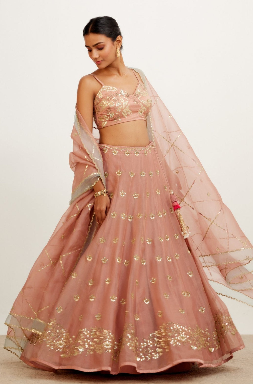 Rose Organza Lehenga Set