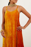 Saffron Zari Embroidered Velvet Salwar Set