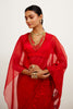Red Organza Embroidered Saree