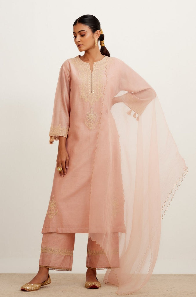 Baby Pink Dori Embroidered Kurta Set