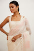Ivory Pink Silk Organza Saree