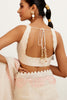 Ivory Pink Silk Organza Saree