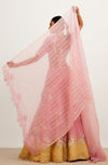 Pink and Yellow Gota Patti Organza Lehenga Set