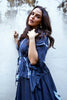 Neha Dhupia in Blue Hand Painted Skirt Set