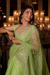 Aishwarya Lekshmi in Green Hand Block Print Lehenga